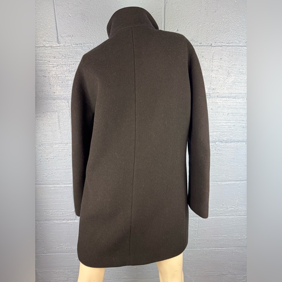 J Crew Pea Coat Women’s Italian Stadium Cloth, Wool, Nello Gori Black Size 6 - Picture 2 of 8